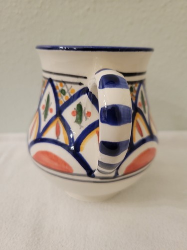 Le Souk Ceramique Stoneware 4.5” Creamer Mug Cup Hand Painted - Picture 6 of 9
