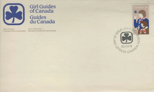 CANADA 1985 FIRST DAY COVER GIRL GUIDES BROWNIE SALUTING