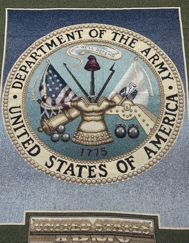 Mohawk Home Wall Tapestry Throw Blanket United States Army USA 50x60” Fringe - Picture 9 of 13