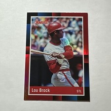 Lou Brock 2022 Panini Donruss 1988 Retro Holo Red Card #277 St. Louis Cardinals
