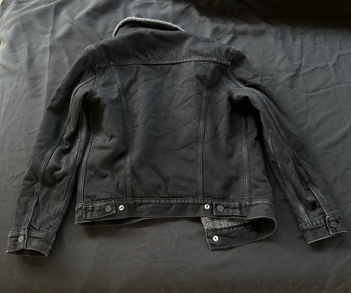 Levi’s Sherpa Denim Trucker Jacket Black Duvall 16365-0054 Men’s Medium - Picture 2 of 5