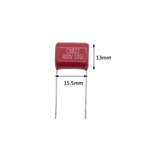 20pcs CBB22 400V 105J 1UF 1000nf P15 Metallized Polypropylene Film Capacitors... - Picture 2 of 7