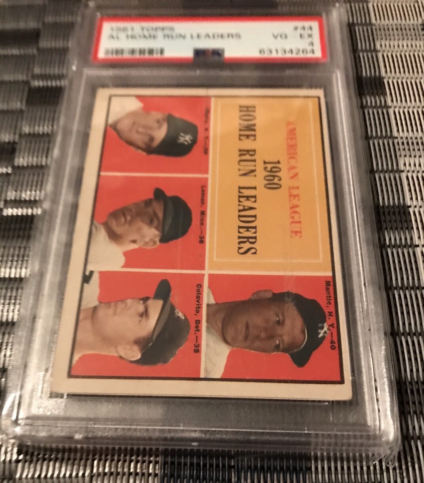 PSA 4 1960 Topps, AL HOME RUN LEADERS, Great Color, No Creases Tough ...