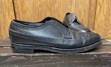 Florsheim Imperial Linden Black Pebbled Leather Long Wingtip Derby Mens 10C