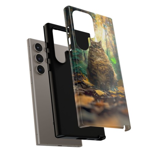 For iPhone / Galaxy / Pixel | Phone-Ink Case - Chonk Fat Gray Cat Forest Anime - Picture 97 of 173