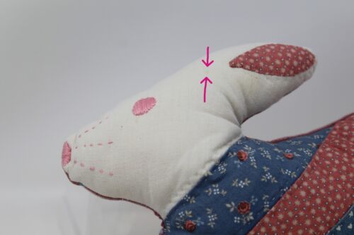 Vintage Handmade Quilted Bunny Rabbit - Stuffed Animal - Decoration - Easter - Picture 4 of 6