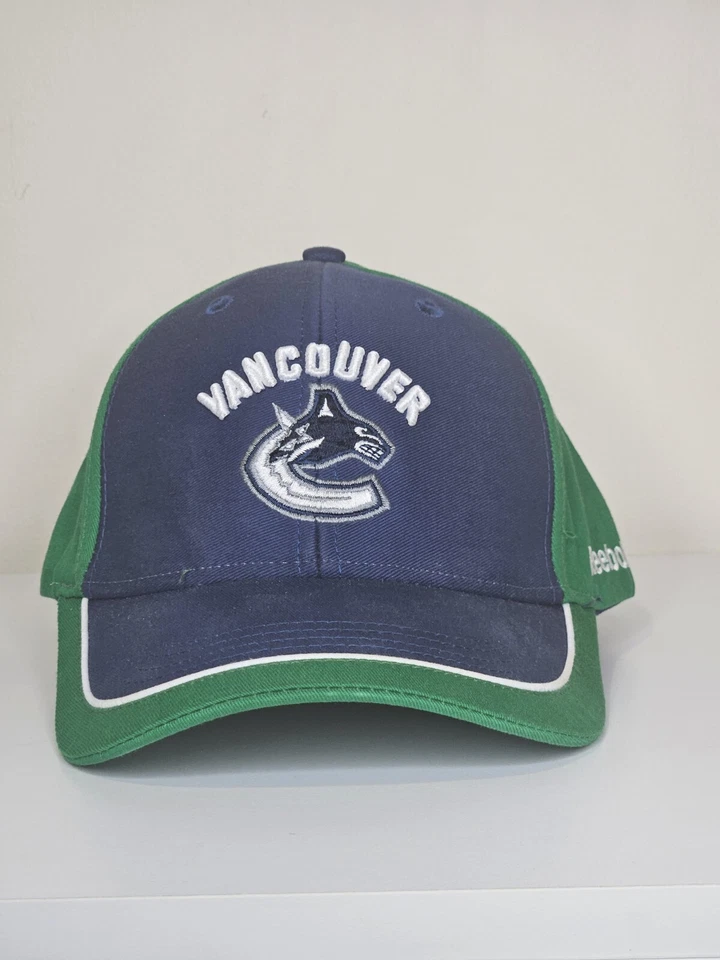 Vancouver Canucks Reebok NHL Strapback Hat Embroidered Green And Blue - Image 2 of 4