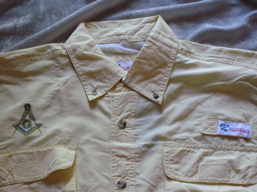 Masonic Square Compass Fisherman Nylon Mens Shirt Long Sleeve Fraternity NEW! - Picture 36 of 49