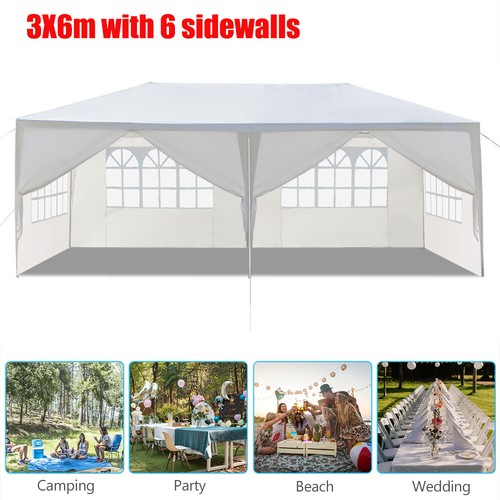 White 3x3/6/9M Heavy Duty Gazebo Marquee Canopy Outdoor Garden Patio Party Tent - Picture 22 of 27