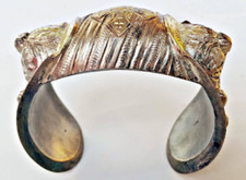 VINTAGE AUTHENTIC MEDIEVAL STERLING SILVER GOLD GILDED FERTILITY BRACELET CROSS