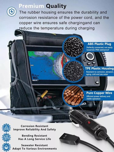 for Humminbird PC HELIX 12V DC Port Power Cord  8' 720105-1 for Helix, ICE Helix - Picture 9 of 16