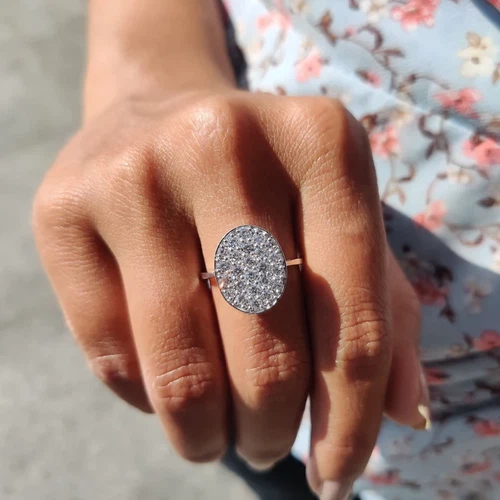 Celebrity Style Victorian 1.28TCW White Round Moissanite Wedding Ring 925 Silver