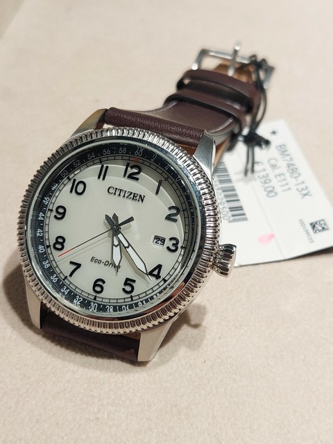 Citizen Orologio solo tempo Uomo acciaio Cinturino Pelle Marrone Bm7480-13x  | Acquisti Online su eBay