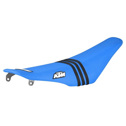 2019-2022 KTM SX-SXF 125 250 350 450 seat cover   LIGHT BLUE/BLACK rib #173 LOGO - Picture 1 of 3