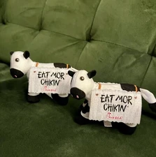 Chick Fil A Cow Eat Mor Chik'n More Chicken Small Plush Stuffed Animal Lot 2