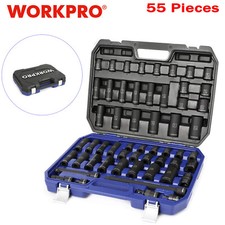 55 Pcs 1/2" Drive Impact Socket Set with Extension Bars,SAE and Metric  Tool Set