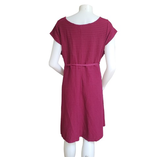 New Motherhood Oh Baby Maroon Maternity Shift Dress Size XL Cap Sleeve Ribbon - Picture 2 of 8