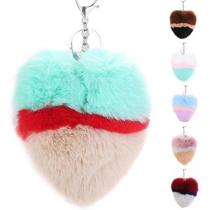 Hot-Fuax-Rabbit-Fur-Pom-Fluffy-Ball-Car-Keychain-Pendant-Handbag-Charm-Keyrings