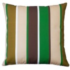 Striped Beige & Green Outdoor Cushion. 17x17" Double Sided Nautical Sand Stripe.