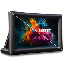 18FT Inflatable  Projector Screen Projection Outdoor Home Movie W/ Blower