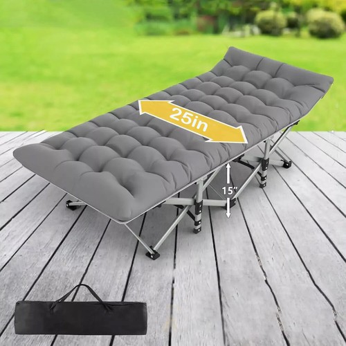 176CM Camping Cot Portable Camping Bed Folding Sleeping Bed with Mattress