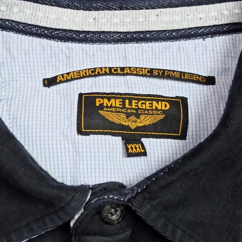 Pme-Legend Uomo Shirt Xxxl 3Xl Nero Cotone Jersey Manica Lunga Ricamato - Foto 8 di 14