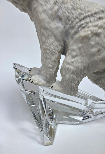 Franklin Mint Lord of the Ice 1986 Crystal Polar Bear Iceberg Crystal Figure - Foto 12 di 22