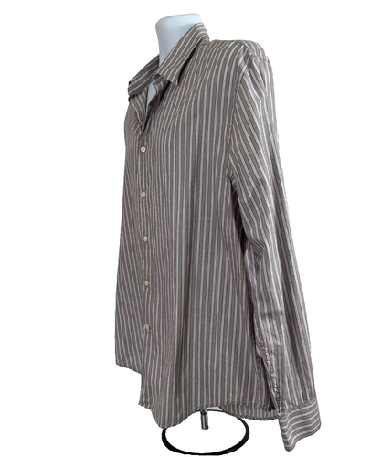 Camisa informal con botones para hombre PERRY ELLIS talla XL, rosa oscuro a rayas - Imagen 2 de 10