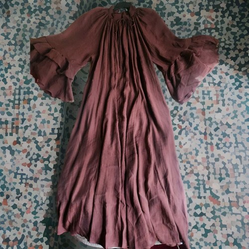 H&M Flounced Maxi Dress Dark Red Brown Sz M BNWT - Picture 11 of 19