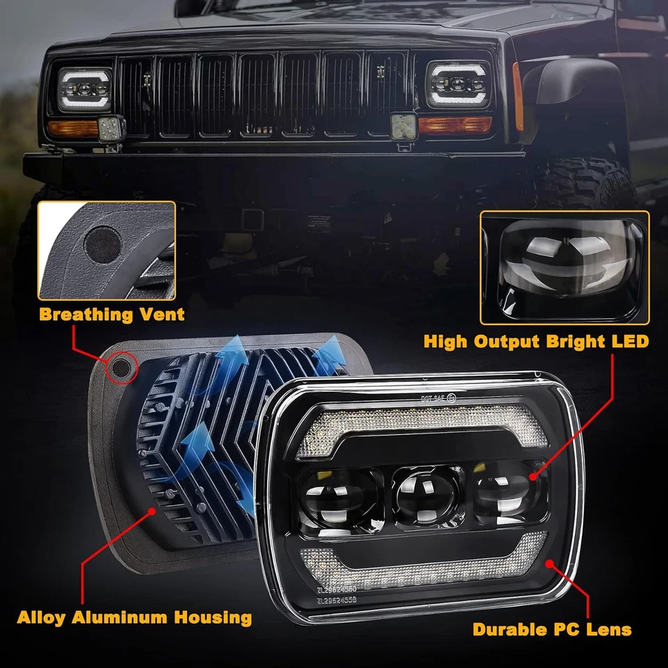 Conjunto de faros LED para Yugo GV GVL GVX RAMPAGE H6054 1986-1990 Foto 3 de 4