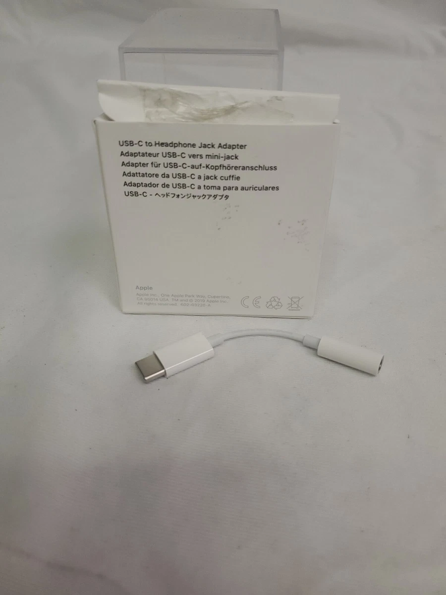 Genuine Apple USB-C to 3.5mm Headphone Jack Adapter 3.5 mm (A2049 |  MU7E2AM/A)