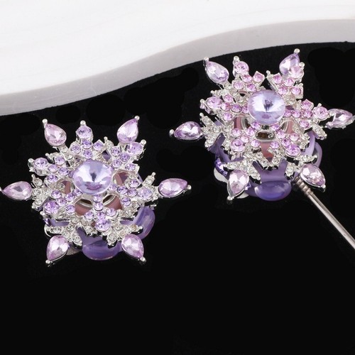 2x Rhinestone Snowflake Alloy Straight Hole Beads DIY Charm Chain Accessory Chic - Picture 8 of 16