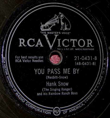 Hank Snow Rhumba Boogie / You Pass Me By 78 PLAY GRADED Fully Tested - Picture 3 of 4