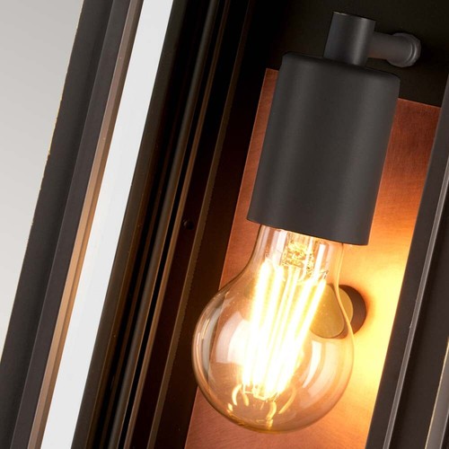 Lampada Parete Esterna da Luce per Bronzo Rame Alluminio Vetro 1-Flammig - Foto 3 di 4
