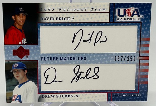 Tarjeta de novato firmada por David Price & Drew Stubbs 2005 Upper Deck Team EE. UU. #'d 67/250 - Imagen 1 de 2