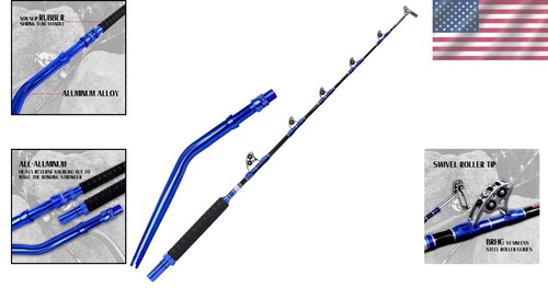 Durable 2-Piece Fishing Rod for Offshore Trolling - Fast Action and High Tension - Picture 2 of 9