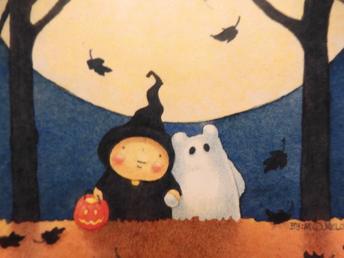 2 Cards Recycled Nice HALLOWEEN By Mary C. Melcher Happy Halloween Sweet cards - Picture 3 of 12