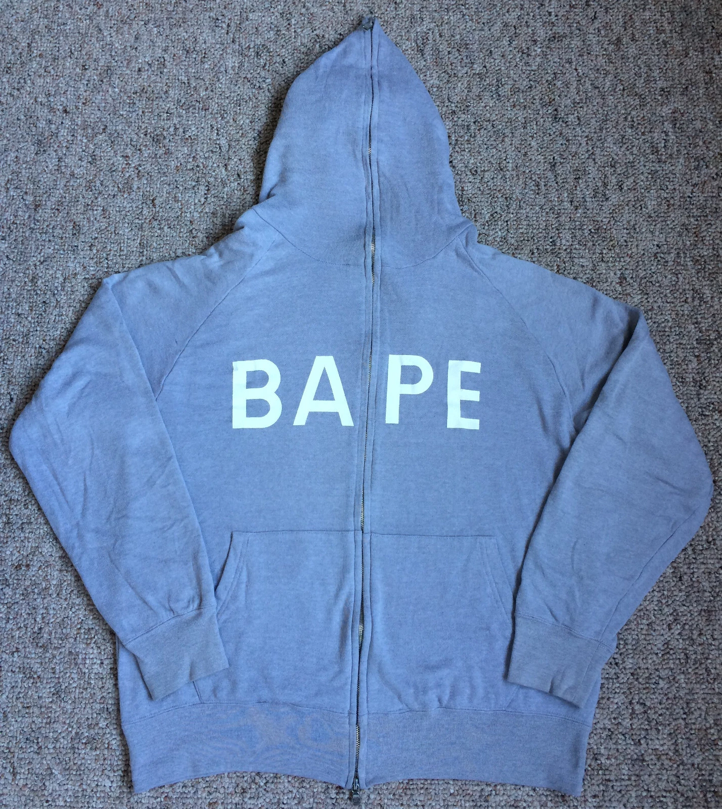 A BATHING APE (BAPE) Felpa con cappuccio OG Bape full zip termica Spellout