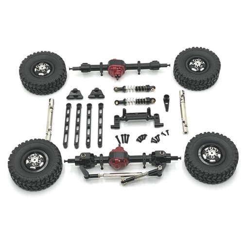 Metal Front Rear Axle Assembly /Shock absorber Tires kit For 1/12 MN82 LC79 MN78 - Picture 2 of 12