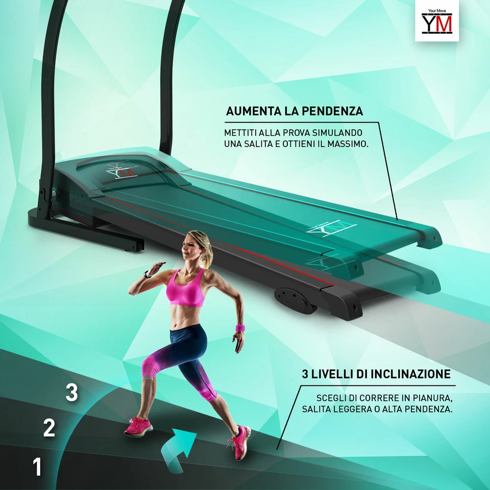 TAPIS ROULANT ELETTRICO PIEGHEVOLE 14 KM/H APP INCLINAZIONE ALTOPARLANTI CARDIO - Immagine 4 di 4