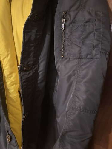 Awesome RAF SIMONS PARKA gold fasteners & yellow lining Size 40(50) Oversize Fit - Picture 10 of 16