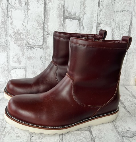 UGG Hendren TL Cordovan Waterproof Leather Winter Boots SIZE US 8 - 第 3/13 張圖片