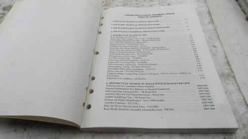 1998 Yamaha YZF-R1 YZ400F XVS650 Technical Orientation Guide Manual - Picture 3 of 12