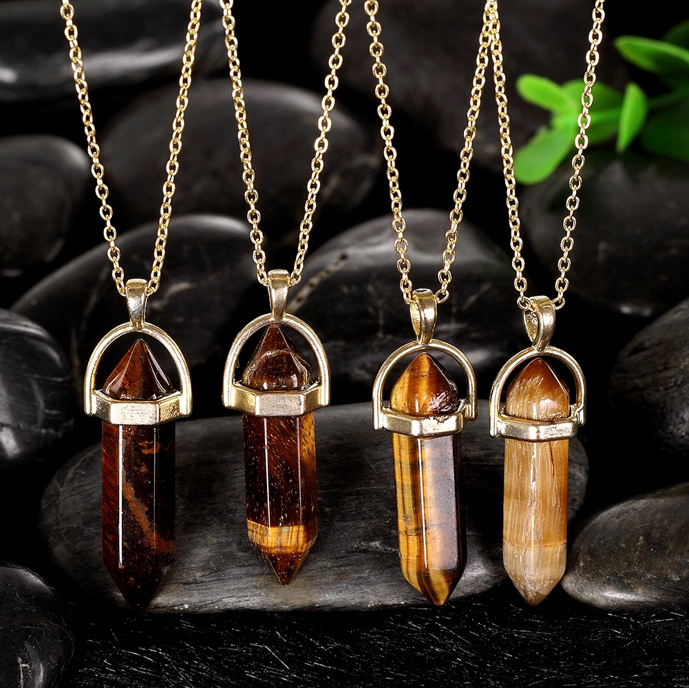 Tiger eye gemstone necklace best sale