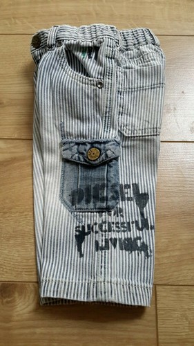 Diesel cotton 6 months jeans blue white stripe pocket detail elaticated waist - Picture 6 of 7