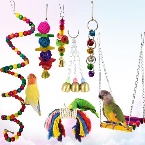 Offres 7 PCS Papagei Spielzeug Papageienbissspielzeug Papageienspielzeug