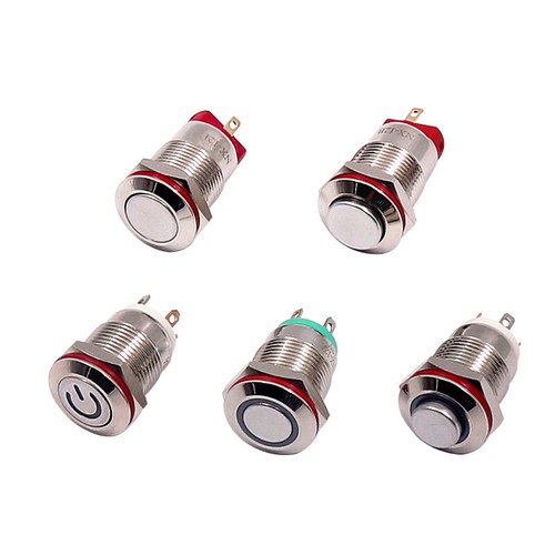 12mm Metal Druckschalter Tastend Rastend LED Beleuchtung Drucktaster Wasserdicht - Picture 7 of 34