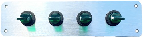 Heavy Duty Brushed Aluminum Panel - 4 Duckbill SPST Toggle Switches- GREEN (#7) - Bild 3 von 5