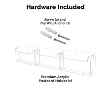 Lot of 6 Acrylic for 6 x 4 Wall Mount 3 Pocket Post Card Display Holder System