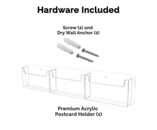 Lot of 6 Acrylic for 6 x 4 Wall Mount 3 Pocket Post Card Display Holder System